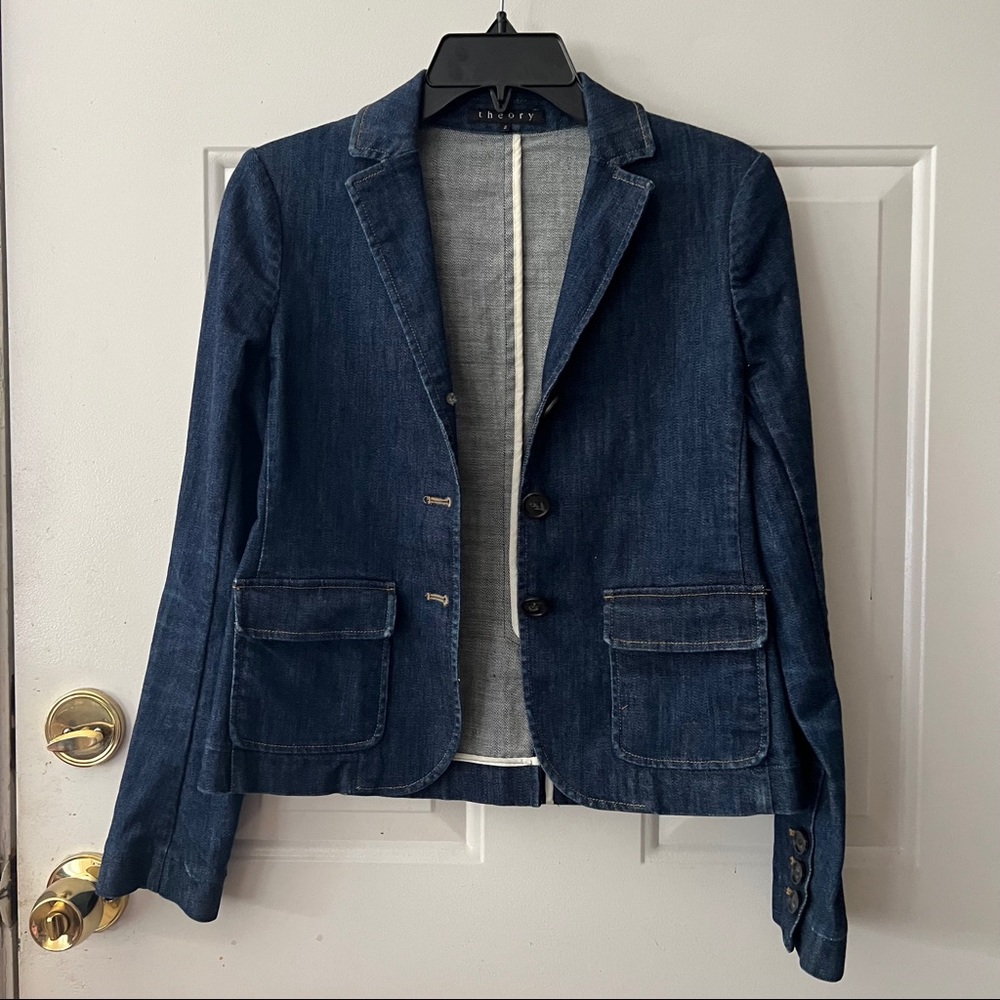 Theory Denim Blazer Jacket - Picture 6 of 10